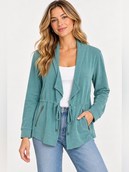 Chico's Jackets & Blazers - Chicos Zenergy Sandwashed Draped Jacket Size 2/Large/12